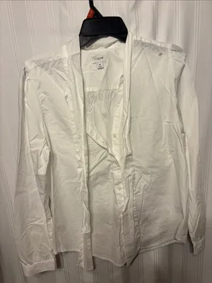 J. Crew Cream Tie-Neck Button-Up Shirt thumbnail 5