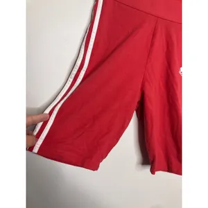 Adidas Bike Shorts Womens Small Red Excellent 3 Stripe High Waist Athletic thumbnail 3