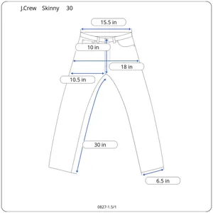 Skinny Straight Blue Jeans Womens 30 (31X30) Mid Rise Stretch Denim thumbnail 8