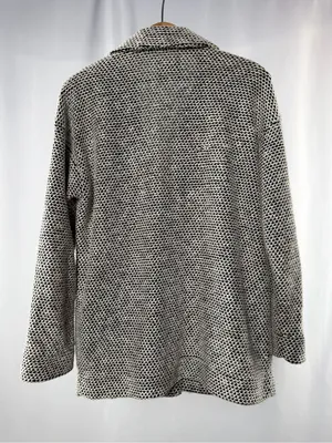 Marine Layer Birdseye‎ Knit Button Front Blazer Black White Size Small thumbnail 4