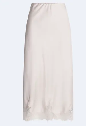 Lace trim midi skirt Tan Size XXL thumbnail 3