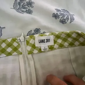 Lane 201 Pants Large Green Gingham‎ Cropped Bootcut Cotton Summer thumbnail 4