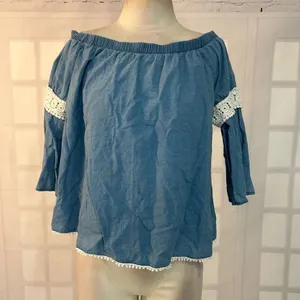 🔥🔥5 for $25🔥🔥 Joes jeans denim chambray off the shoulder blouse thumbnail 2
