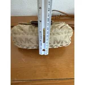 Michael Kors Small Signature Series Crossbody Tan Logo‎ Canvas Brown Leather thumbnail 11