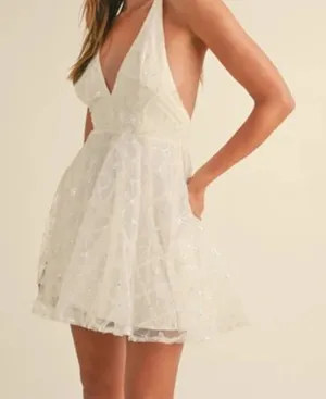 Mabel Fawn Sequin Textured Part Dress thumbnail 1