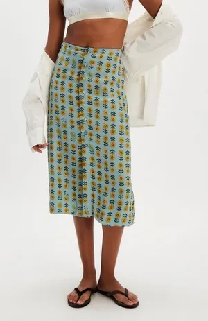 Free People Analise Printed Midi Skirt Floral NWT thumbnail 1