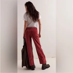 Free People We the free risk taker high rise‎ straight cord jeans size 27 thumbnail 4