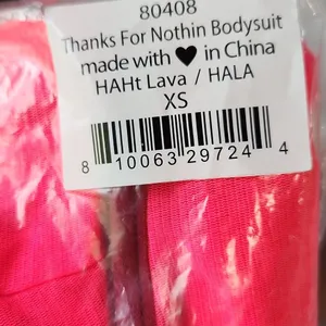 We are HAH -416 NWT Thanks for‎ Nothin Bodysuit Lava/Hala Hot Pink Red Lace XS thumbnail 8