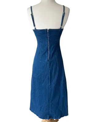 House of Harlow 1960 Denim A line Midi Dress thumbnail 12