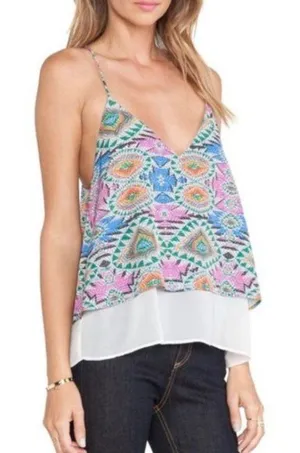 Lovers + Friends Mosaic Cami Size Medium Poppy Layered Tank Sz M New thumbnail 1