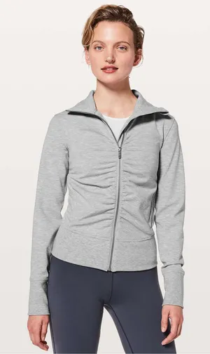 Lululemon Gather Up Jacket Heathered Power Grey Sea Salt Full Zip Athletic Yoga thumbnail 1