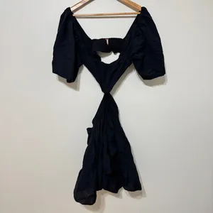 Free People Cross of Sunlight Mini Dress Black Medium thumbnail 2