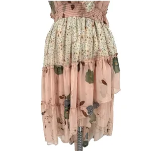 Free People Mixed Print Floral Sleeveless Tiered High Low Dress Size Small Fairy thumbnail 13