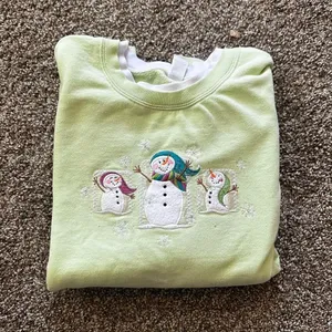 Vintage Crew Neck Winter and Christmas Snowman Sweatshirt thumbnail 2