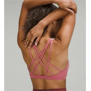lululemon Free to be Serene Bra Sz 10 Rose Color Outdoor Casual Gym Gorpcore thumbnail 2