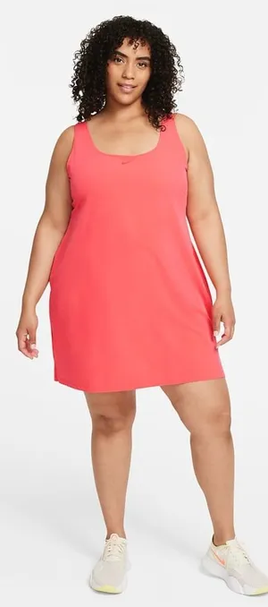Nike Womens Bliss Luxe Training Dress Sleeveless Built in Short Tennis Orange 1X thumbnail 1
