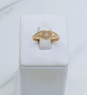 10k solid gold ring heart minimalist ❤️ Ring Size 7.5 ❤️ Rose gold Heart with cubic zirconia ❤️ thumbnail 5