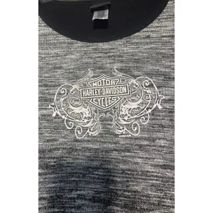 Harley Davidson women's small gray space dye shirt 3/4 sleeve thumbnail 2