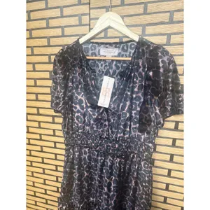 French Connection Tan Leopard Print Velour Dress‎ Size Medium thumbnail 3