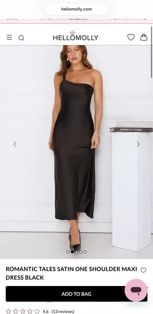 Black Satin Dress Maxi thumbnail 2