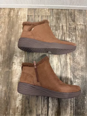 Ryka Brown Faux-Suede Fur-Trim Ankle Booties Size 8 thumbnail 13