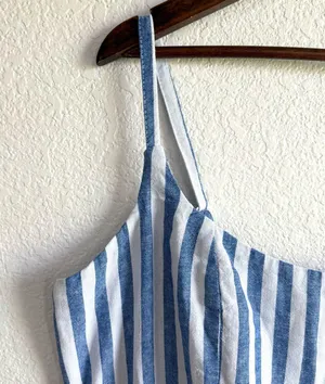NWT Old Navy Womens Dress Blue White Stripe Sleeveless Linen Blend Size XXL thumbnail 5