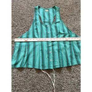 Free People Free-est Green Striped Coconut Top Side Tie Size XS Boho Hippie thumbnail 6