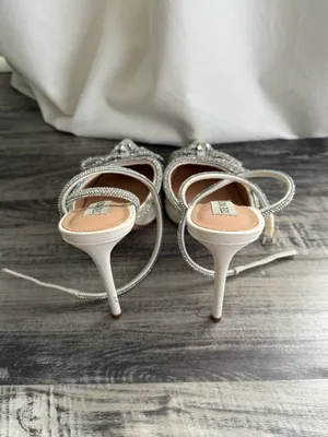 steve madden viable white embellished heels thumbnail 5