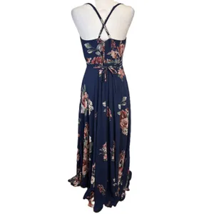 Lulus Elegantly Inclined Maxi Dress Womens S Navy Chiffon Wedding‎ Formal Prom thumbnail 5