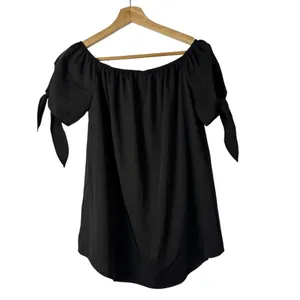 Boutique Relipop Black‎ Off Shoulder Tie Short Sleeve Mini Dress M thumbnail 2