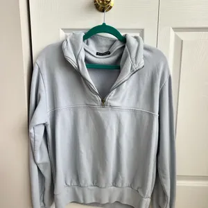 Brandy Melville Light Gray Quarter-Zip Sweater thumbnail 1