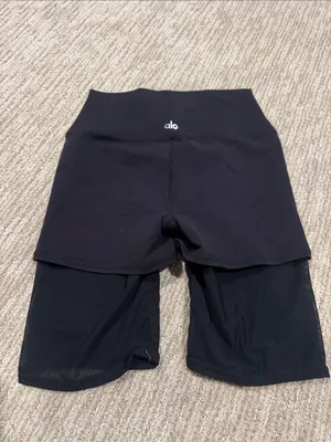 ALO Yoga Black High-Rise Bike Shorts thumbnail 3