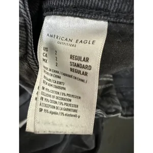 American Eagle Black Wash Mom Jean Comfort Stretch‎ Distressed Women Size 2 thumbnail 8