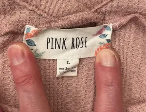 👚 Pink Rose Short Sleeve Waffle Knit Top w/ Pocket thumbnail 6