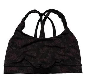 Lululemon Energy Bra Women’s Size 4 Black Purple Activewear Athletic Atheleisure thumbnail 1