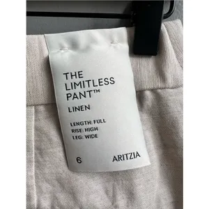 Aritzia The Limitless Pant Linen NWT Natural Ecru Wide Leg Size 6 thumbnail 9