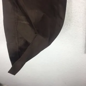 Good American Chocolate Brown Faux Suede Pant Size 8 Boss Split Hem Straight Leg thumbnail 13