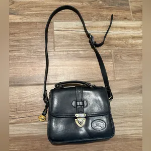 Vintage Genuine Leather Red Goose Crossbody Black Leather Bag thumbnail 2
