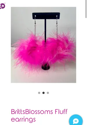 NEW Britts Blossoms Pink Feather Dangle Earrings thumbnail 7