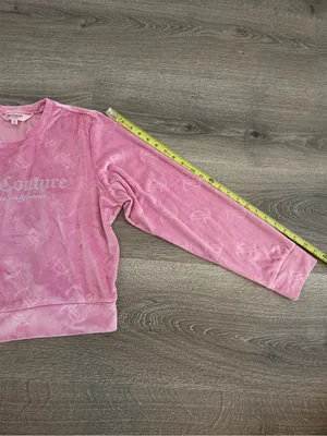 Juicy Couture Pink Velour Rhinestone Logo Pullover Sweatshirt XL thumbnail 7
