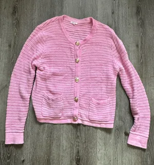 JODIFL Pink Ribbed Knit Button-Front Cardigan thumbnail 1