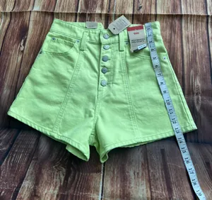 Levi's Strauss Women’s Notch High Waisted Mom Shorts Daiquiri Green Size 26 thumbnail 5