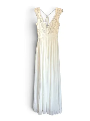 NWOT Lulus Bridal Cherish You Always White Lace Maxi Dress XS thumbnail 7