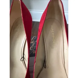 Marc Fisher Red Suede Pointed Toe Pumps thumbnail 5