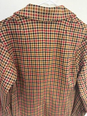 Avec Les Filles Longline Plaid Houndstooth Blazer Tan Red Black Size S thumbnail 8