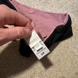 NWOT L*Space thong bikini bottoms charcoal lilac thumbnail 4