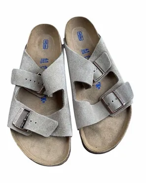New Women's Birkenstock Arizona Softbed Suede Sandal Slides With Tags 41 US 10 thumbnail 1