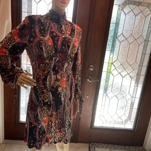 Free People multicolor All Doll Up paisley Mini Dress size Medium thumbnail 11