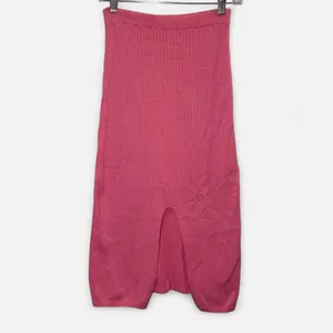 Free People Lolita Pink Ribbed Knit Slit Front Maxi Skirt Small Soft Indie Core thumbnail 2