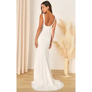 Lulus Eternal Happiness White Lace Square Neck Mermaid Maxi Dress Wedding L NWT thumbnail 3